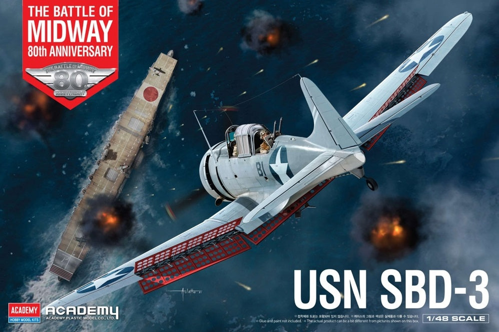Academy 12345 1:48 USN SBD-3 "Battle of Midway" Military Aircraft Plane Kit