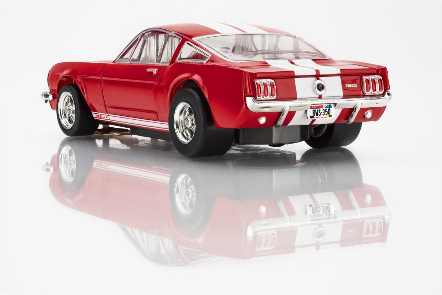 AFX 22152 HO Red with White Stripes 1966 Shelby Mustang GT350 Slot Car