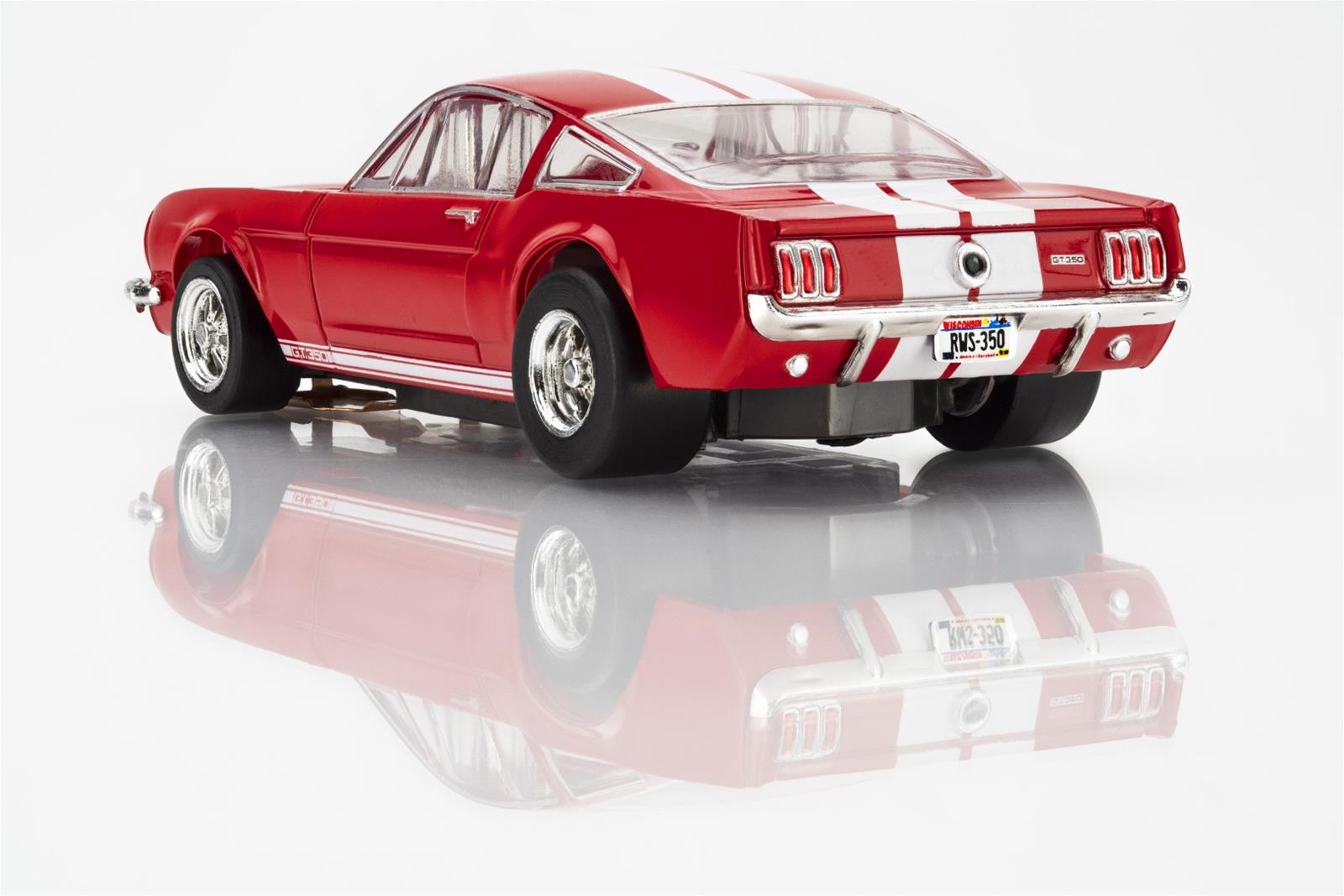 AFX 22152 HO Red with White Stripes 1966 Shelby Mustang GT350 Slot Car