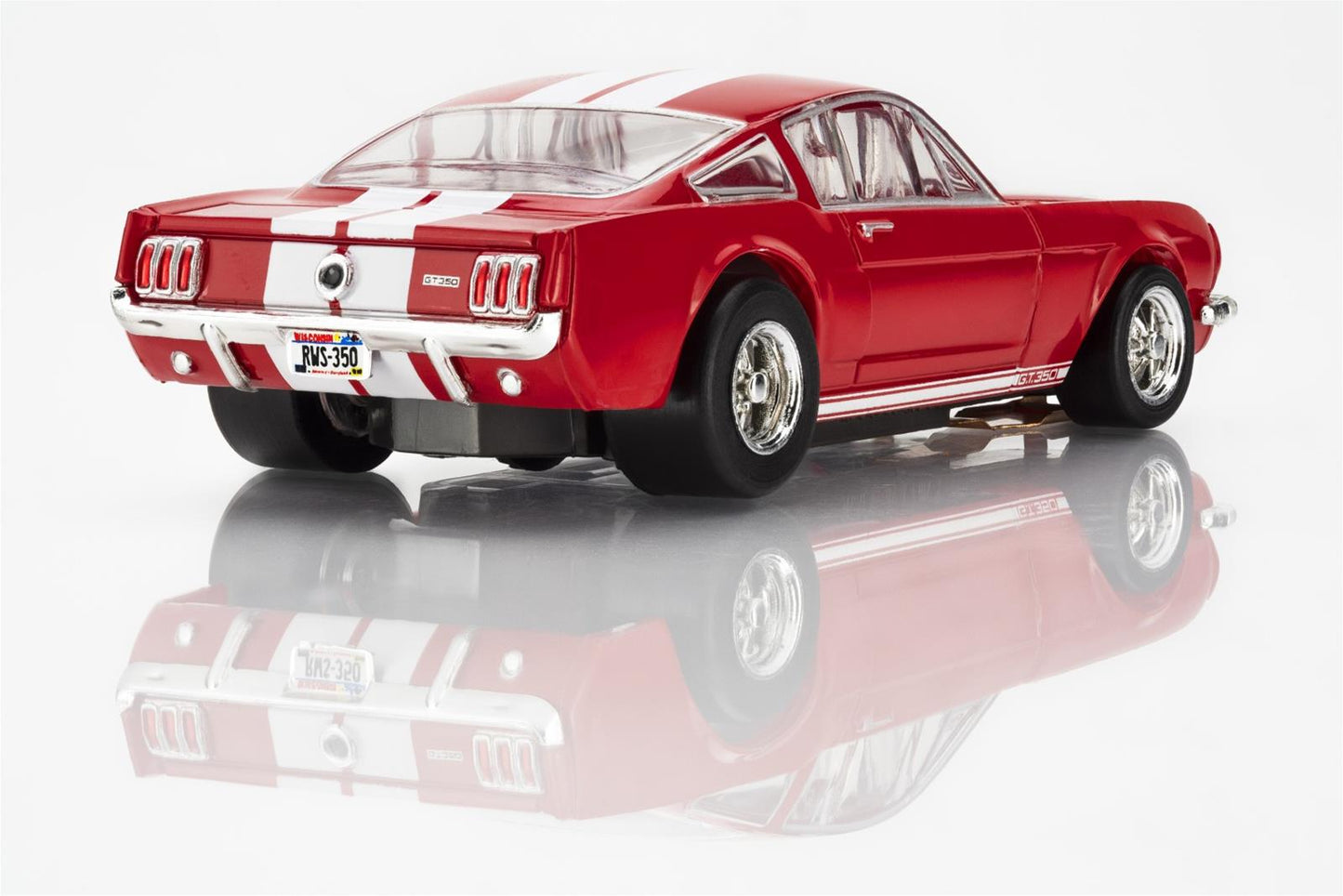 AFX 22152 HO Red with White Stripes 1966 Shelby Mustang GT350 Slot Car