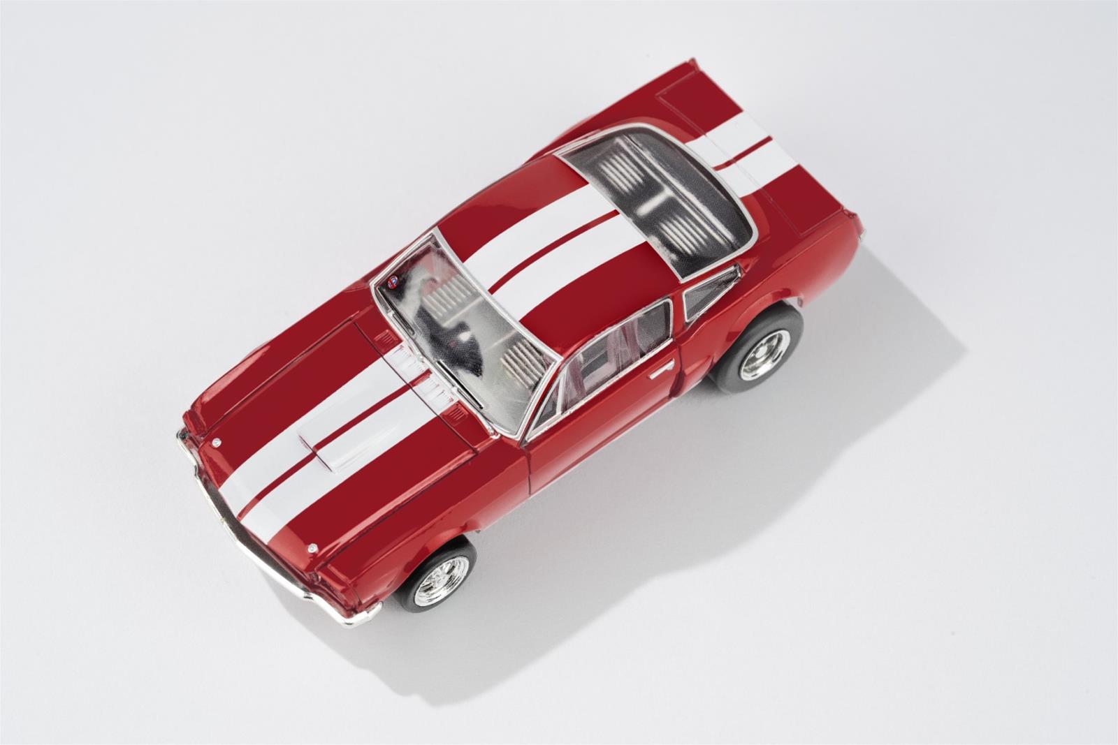 AFX 22152 HO Red with White Stripes 1966 Shelby Mustang GT350 Slot Car