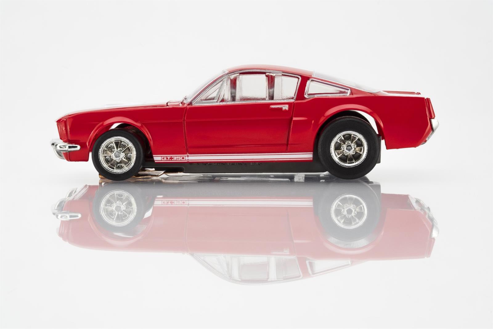 AFX 22152 HO Red with White Stripes 1966 Shelby Mustang GT350 Slot Car