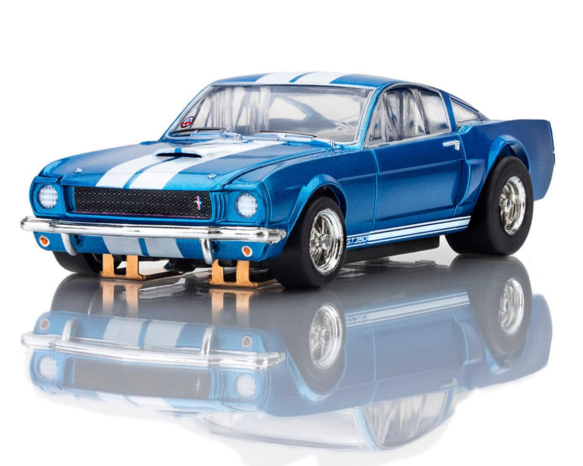 AFX 22149 HO Mega G+ Blue/White LWB 1966 Shelby Mustang GT350 Slot Car