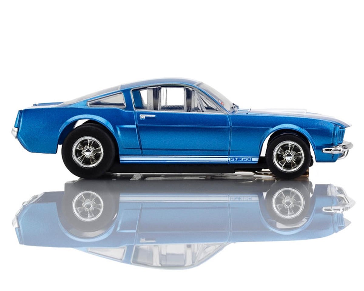 AFX 22149 HO Mega G+ Blue/White LWB 1966 Shelby Mustang GT350 Slot Car