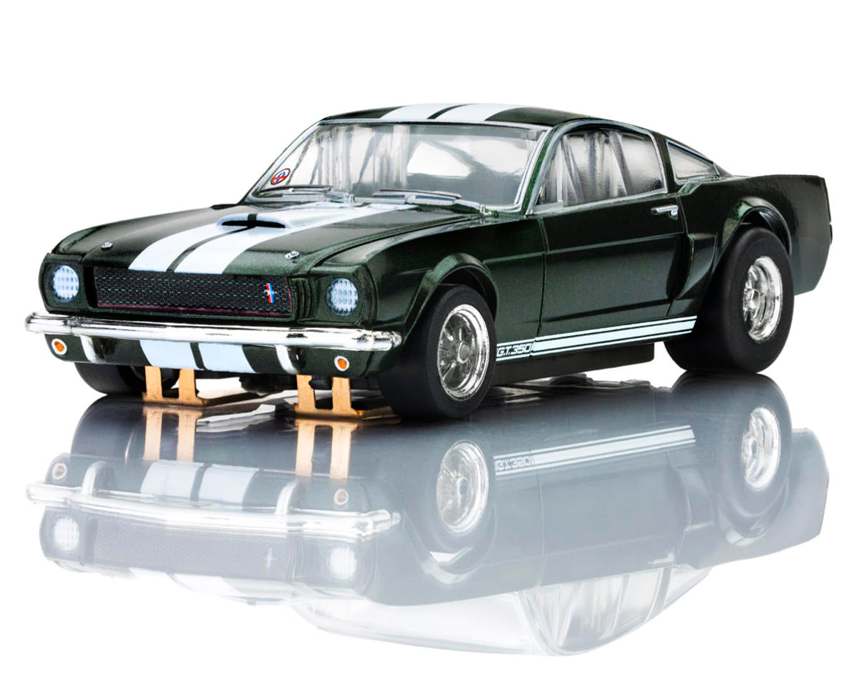 AFX 22150 HO Mega G+ LWB Green/White 1966 Shelby Mustang GT350 HO Scale Slot Car