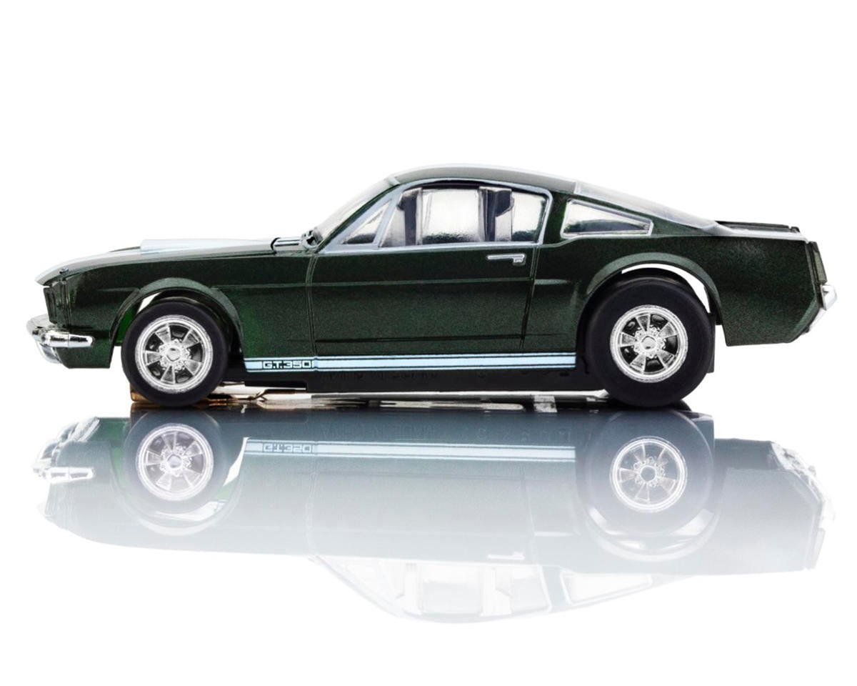 AFX 22150 HO Mega G+ LWB Green/White 1966 Shelby Mustang GT350 HO Scale Slot Car