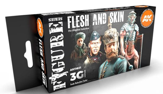 AK Interactive 11621 Figures: Flesh & Skin 17ml Acrylic Paint Bottle (Set of 6)