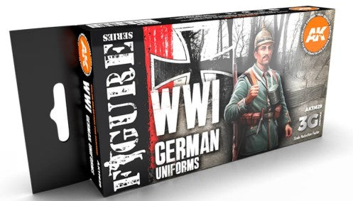 AK Interactive 11629 Figures: WWI German Uniforms 17ml Acrylic Paint (Set of 6)