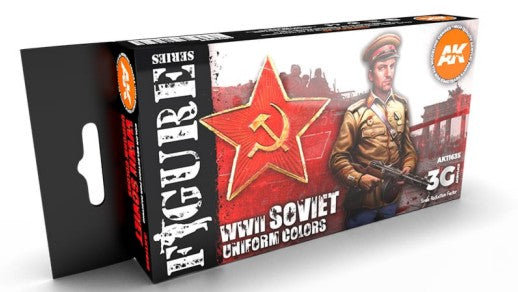AK Interactive 11635 Figures: WWII Soviet Uniform 17ml Acrylic Paint (Set of 6)