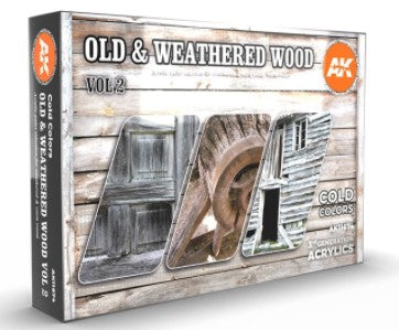 AK Interactive 11674 Old & Weathered Wood Volume 2 Colors (Set of 6)