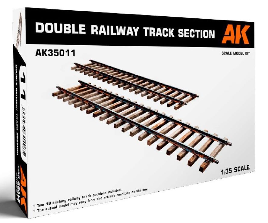 AK Interactive 35011 1:35 7.5" Double Railway Track Section Kit