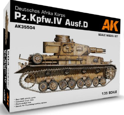 AK Interactive AK35504 1:35 DAK Pz.Kpfw.IV Ausf. D Tank Plastic Model Kit