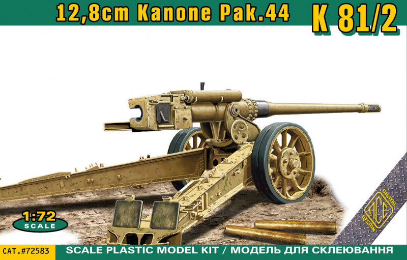 ACE 72583 1:72 ? 81/2 12,8cm Kanone Pak. 44 Cannon Plastic Kit