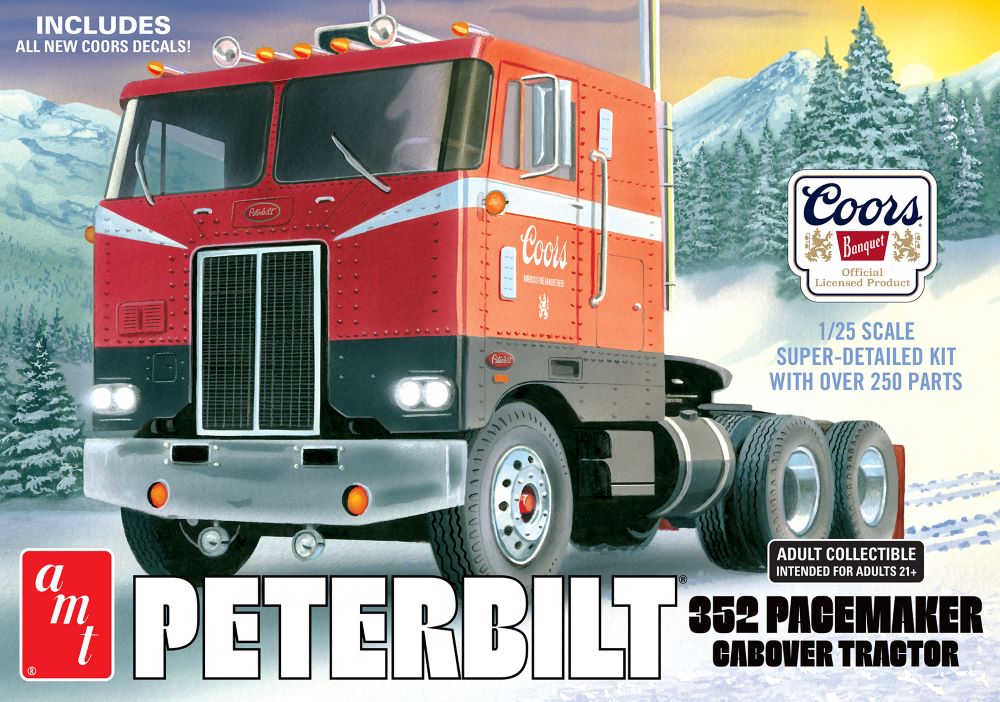 AMT 1375 1:25 Coors Beer Peterbilt 352 Pacemaker Cabover Tractor Model Kit