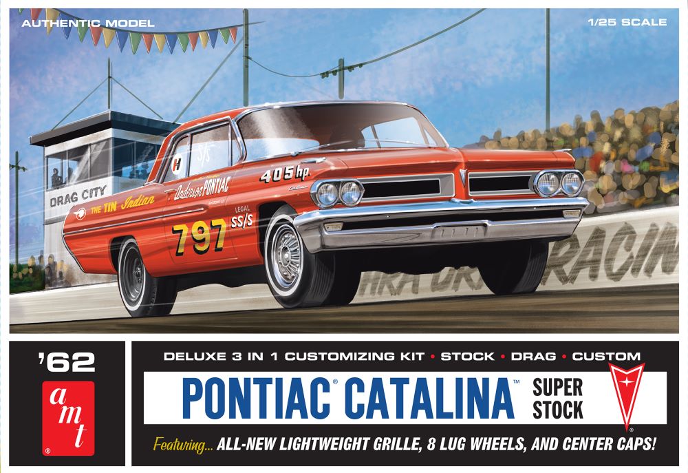 AMT 1392 1:25 1962 Pontiac Catalina Super Stock Race Car Plastic Model Kit