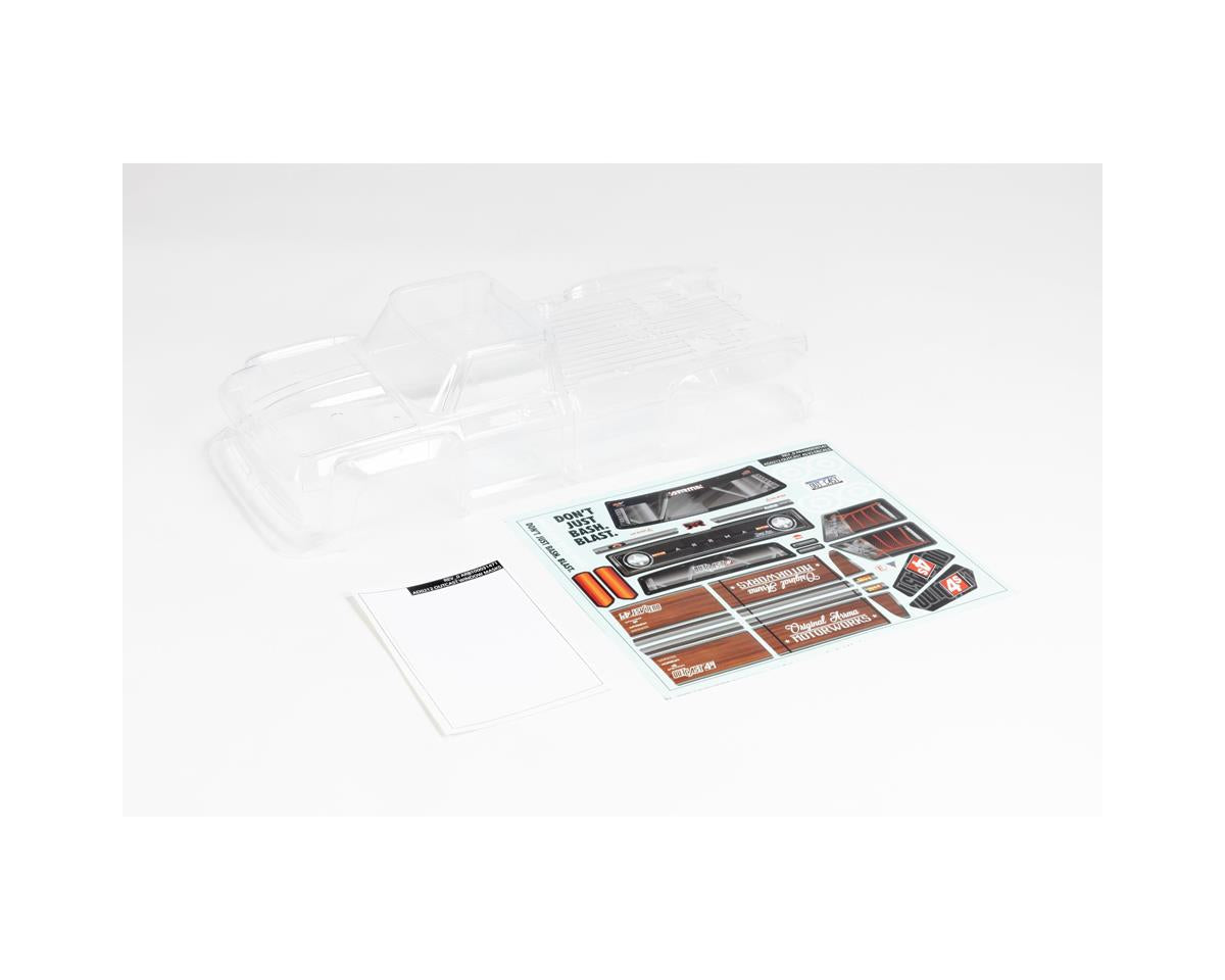 ARRMA ARA402322 1:10 OUTCAST 4x4 BLX Clear Body with Decals and Window Masks
