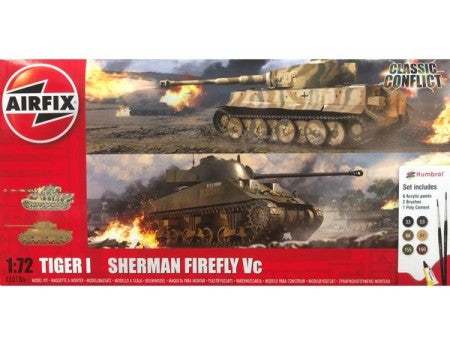 Airfix Products A50186 1:72 Tiger I vs Sherman Firefly Vc Model Kit Gift Set Kit