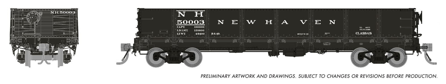 Rapido Trains 163015A HO New Haven 40' Drop Bottom Gondola Single Car
