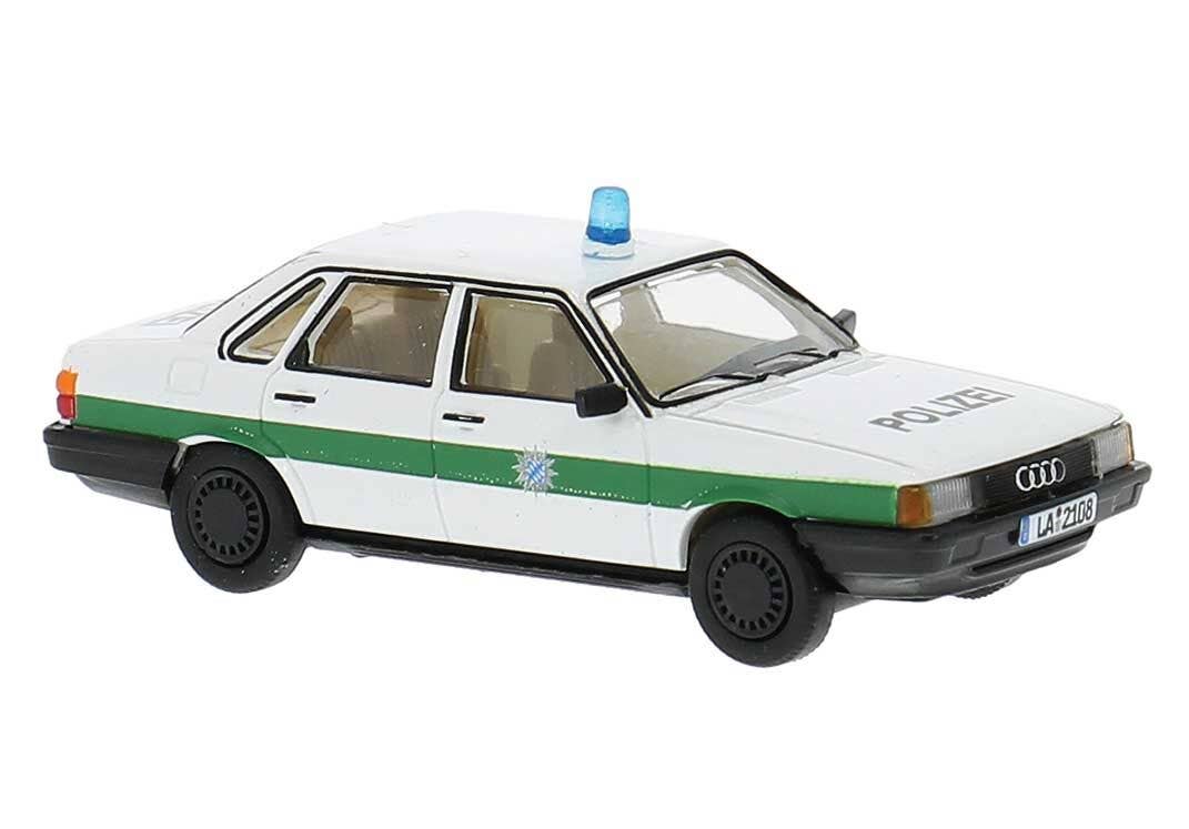 Brekina Automodelle PCX870713 HO Police White, Green Audi 80 B2 (Typ 85) Sedan