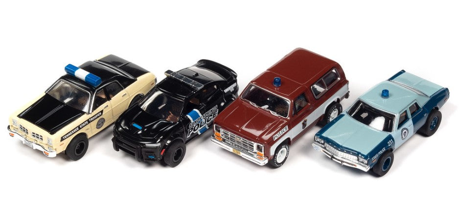 Auto World SC397 HO Assortment Series 4 X-Traction Police Slot Car (Set of 12)