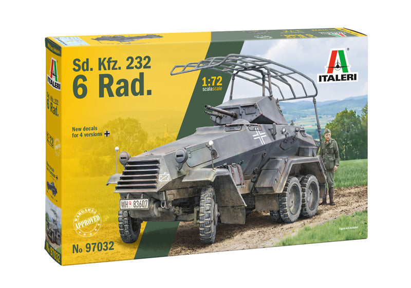 Italeri 97032 1:72 Sd. Kfz. 232 6 Rad. Military Vehicle Plastic Model Kit
