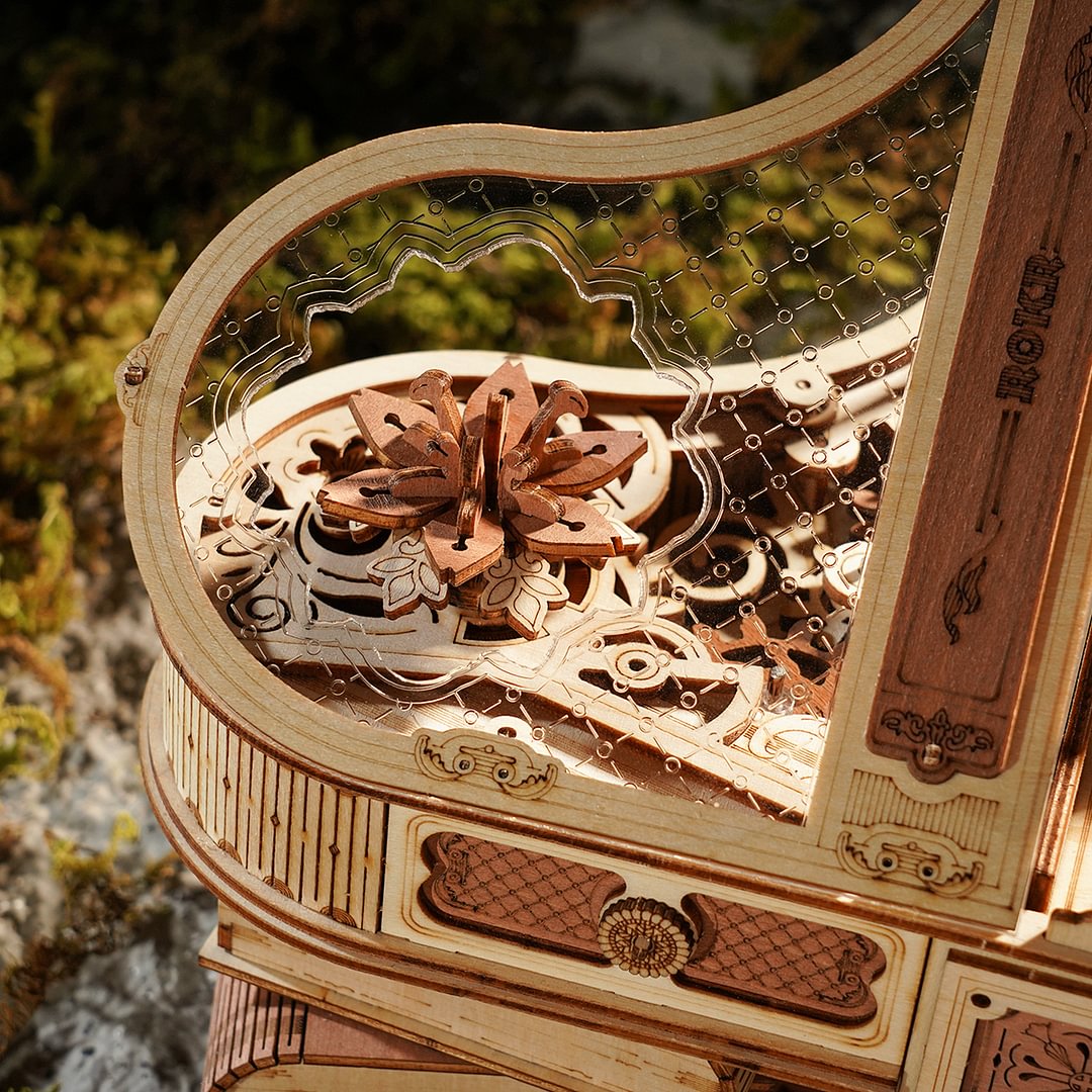 Robotime AMK81 ROKR Magic Piano Mechanical Music Box 3D Wooden Puzzle