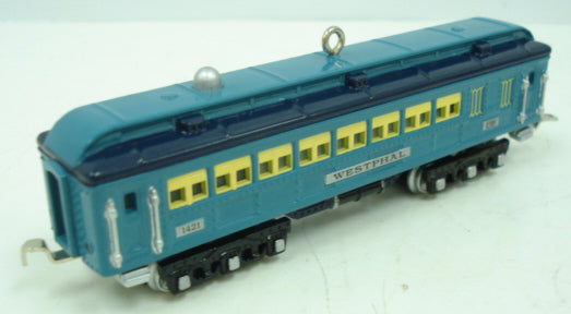 Hallmark QX8833 Lionel Blue Comet Passenger Car Christmas Ornament Light Glows
