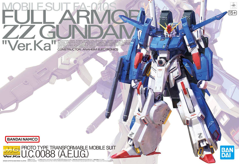 Bandai 2805080 1:100 Master Grade Full Armor ZZ Gundam Ver. Ka Plastic Model Kit