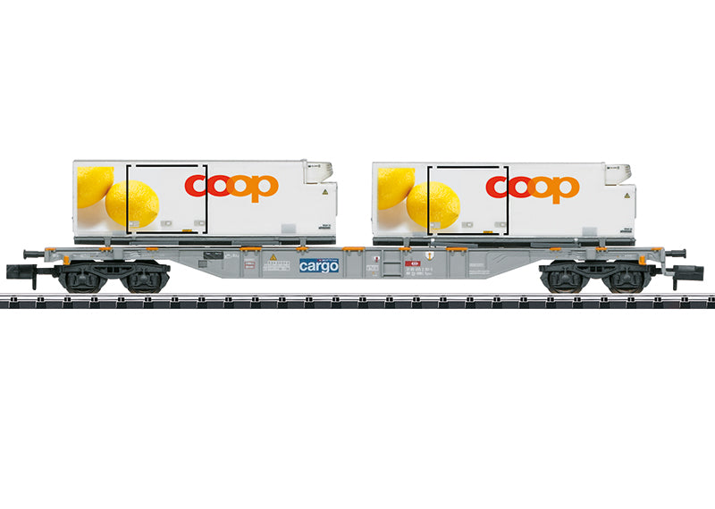 Minitrix 15492 N Swiss Federal Railways Cargo coop Container Transport Car