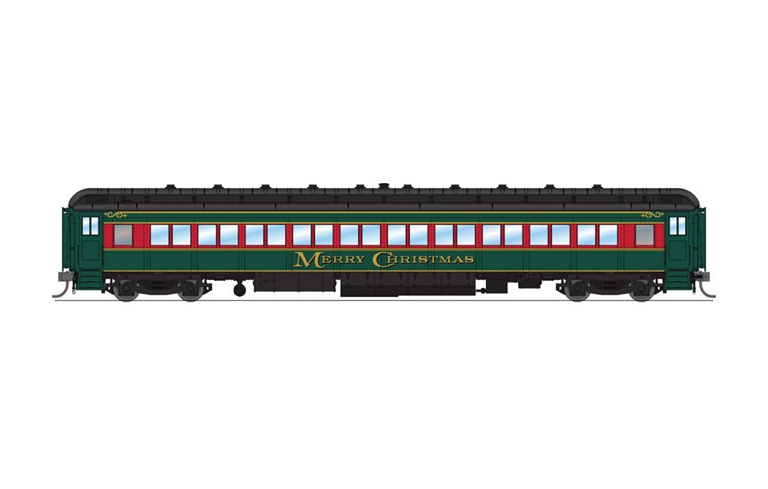 Broadway Limited 6452 HO Merry Christmas Theme 80' Passenger Coach