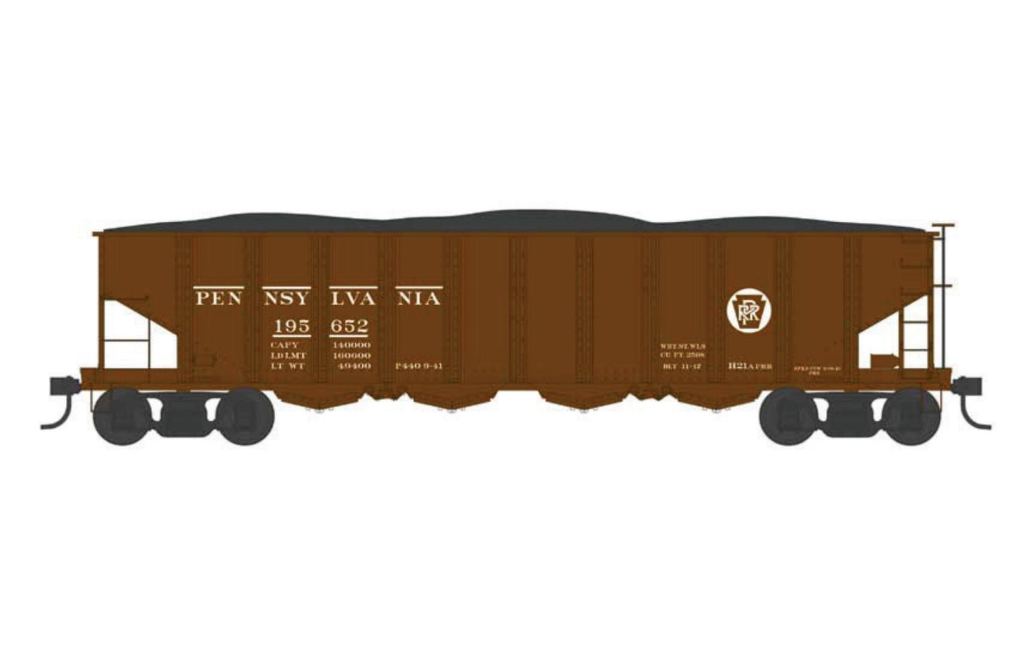 Bowser 43022 HO PRR Class H21a 4-Bay Hopper with Clamshell Doors RTR #195652
