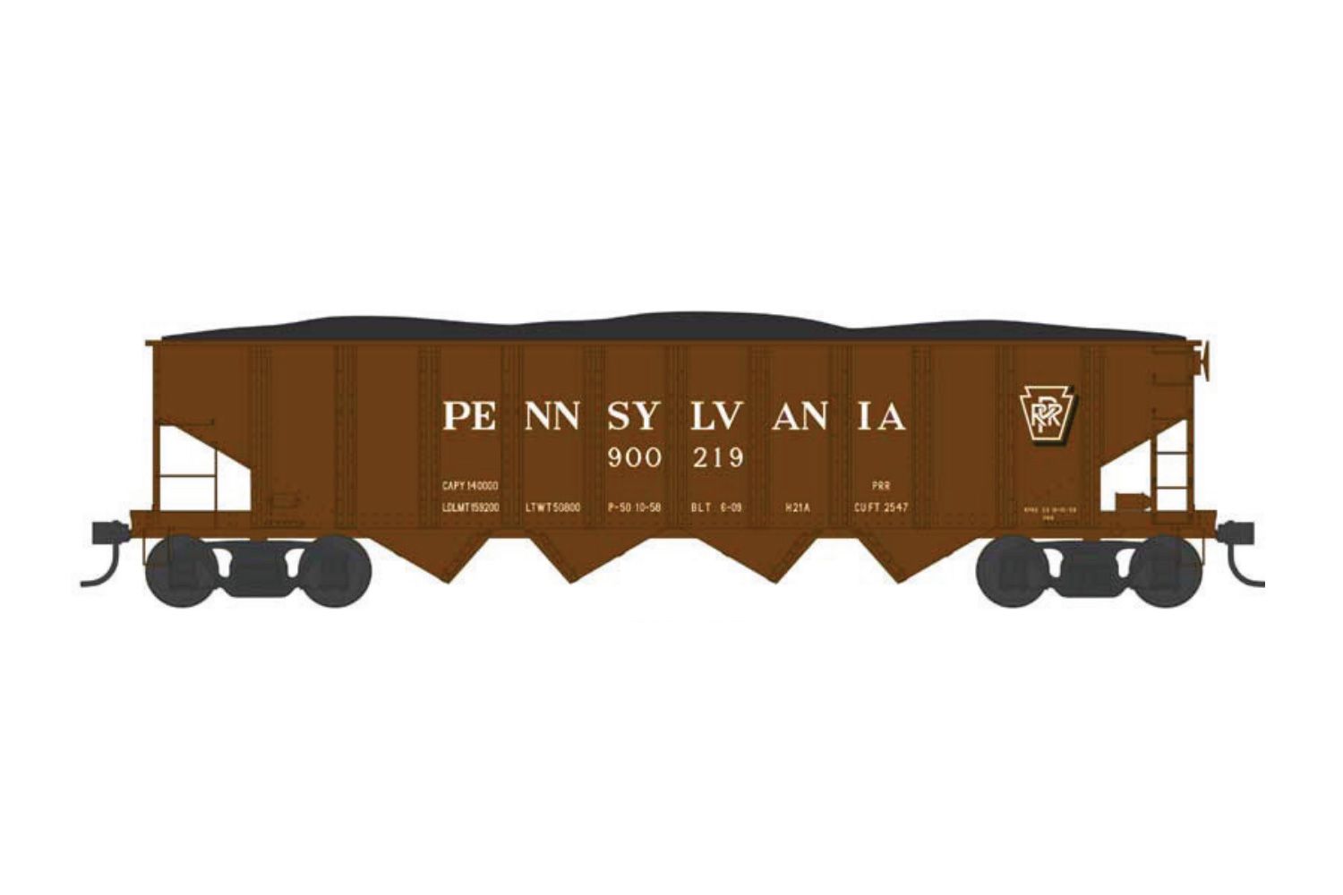 Bowser 43042 HO Pennsylvania Shadow Keystone H21a Hopper #723055