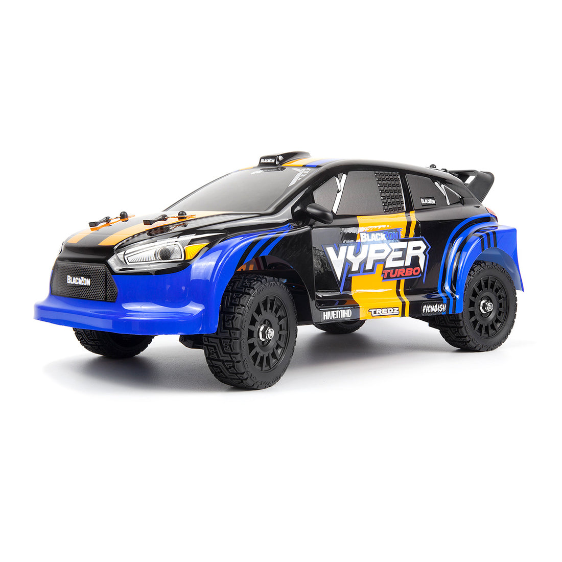 BlackZon 540284 1:16 Blue/Orange Vyper RX Turbo 4WD Rally Car