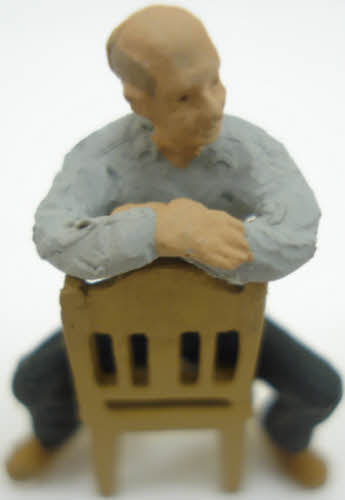 Arttista 1265 O Man Sitting on Chair Pewter Figure