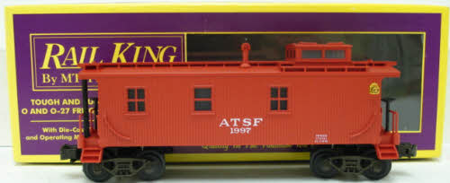 MTH 20-7703 O Gauge AT&SF Long Woodside Lighted Caboose #1997 NIB