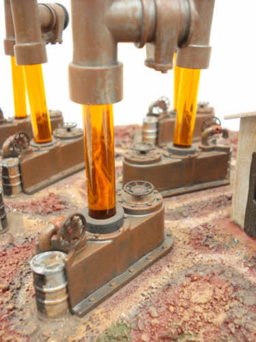 Lionel 6-24112 O Gauge Oil Field With 7 Oil Wells & Bubble Tubes