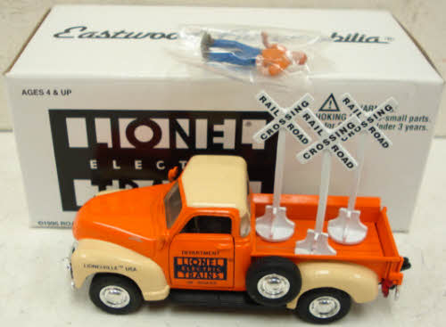 Eastwood 64821M 1:48 Scale Lionel Diecast Pickup Truck w/Railroad Crossing Signs