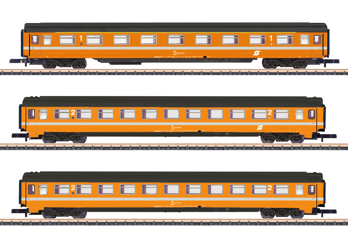 Marklin 87343 Z OBB Eurofima Express Train Passenger Car Set (Set of 3)