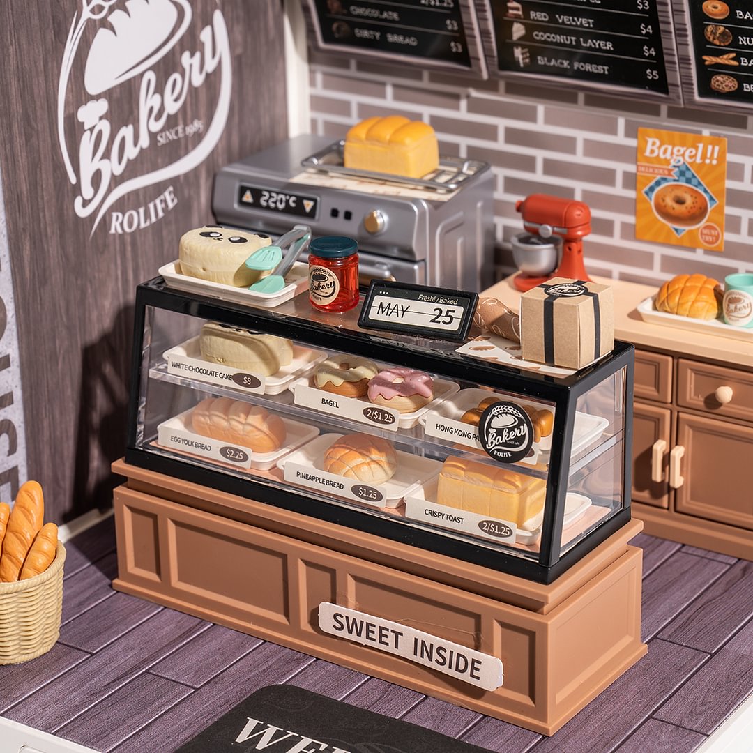 Robotime DW005 Rolife Super Creator Golden Wheat Bakery DIY Miniature House Kit