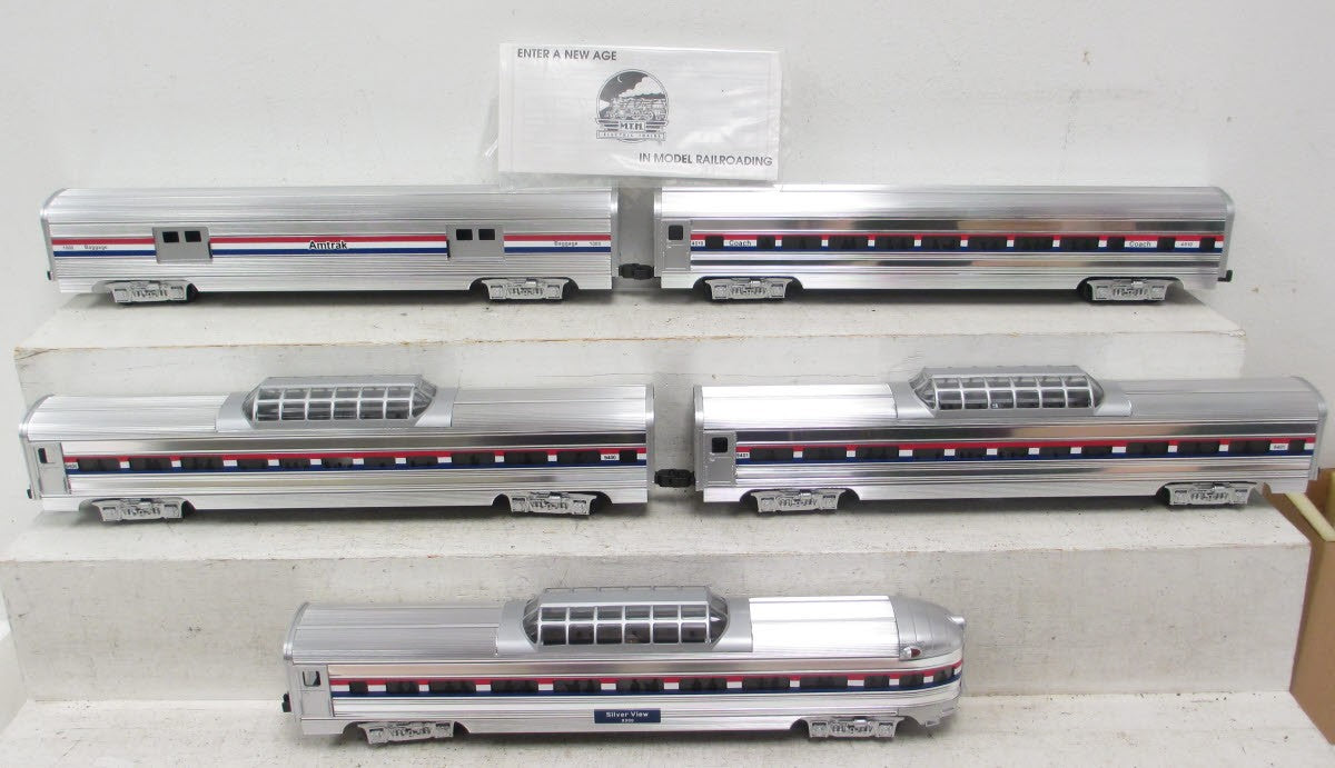 MTH 20-6508 O Gauge Amtrak 70' Aluminum Passenger Car Set (Set of 5) LN/Box
