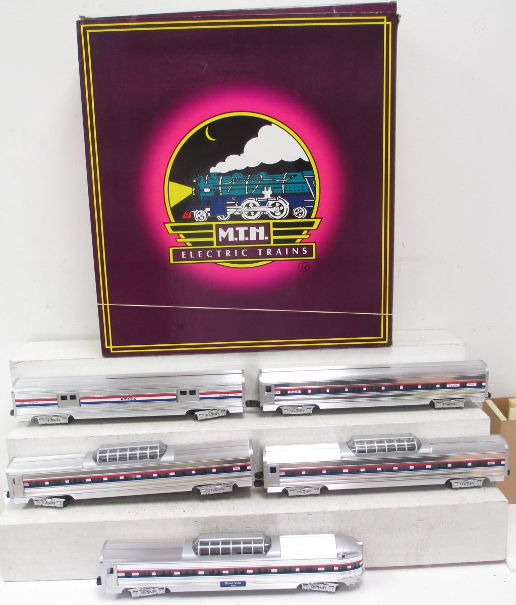 MTH 20-6508 O Gauge Amtrak 70' Aluminum Passenger Car Set (Set of 5) LN/Box