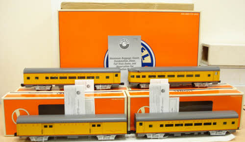 Lionel 6-39146 O Gauge Union Pacific Aluminum Passenger Car 4-pack LN/Box