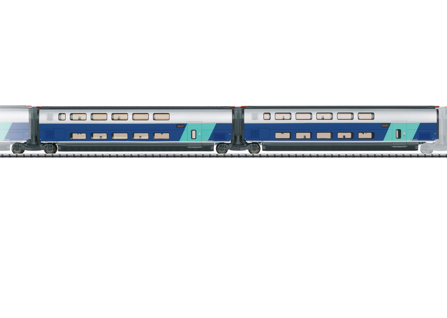 Trix 23488 HO French State Railways TGV Euroduplex Add-On Car (Set of 2)