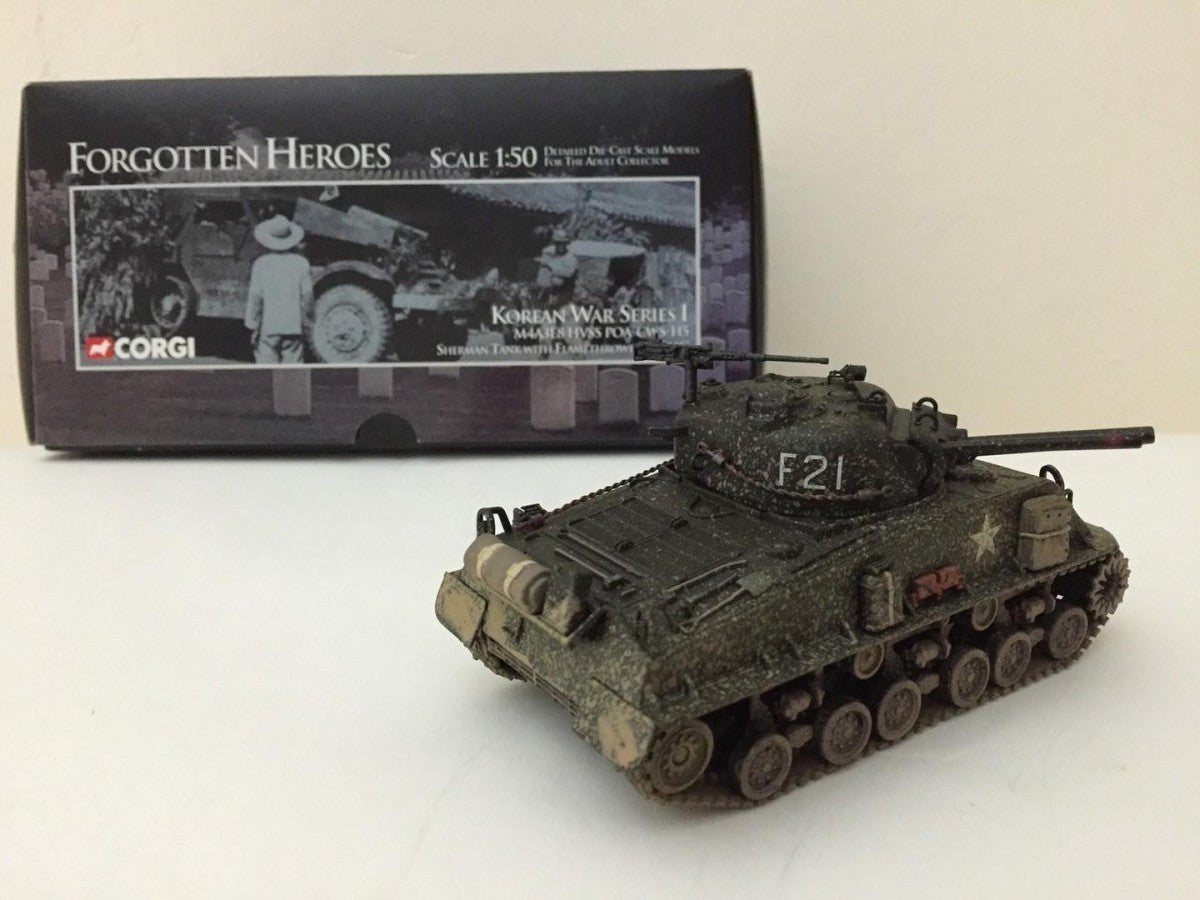 Corgi US51003 1:50 Forgotten Heroes M4A3 Sherman Flame Tank W/Flammethrower