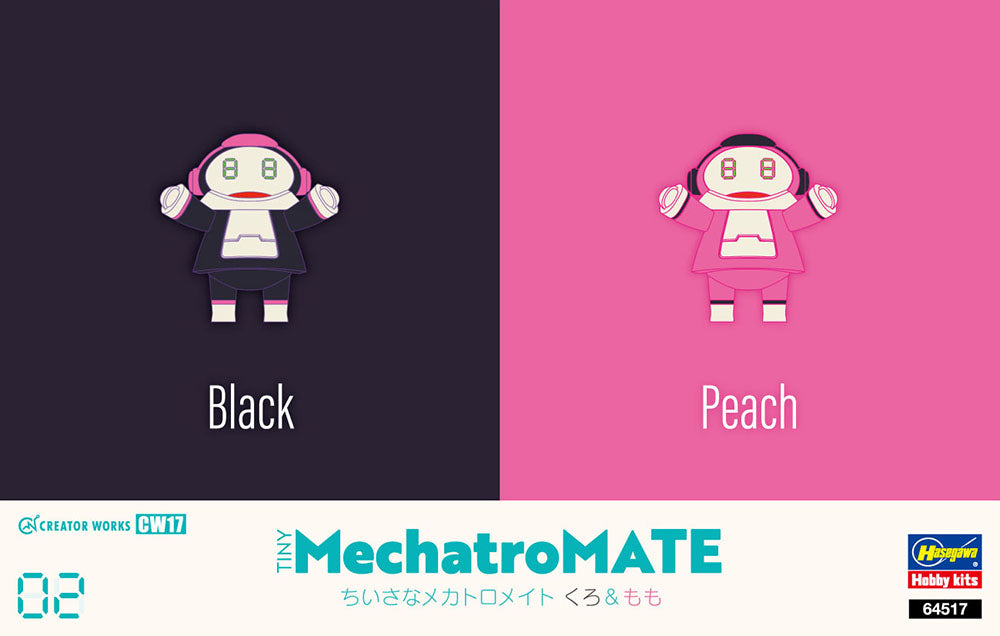Hasegawa 64517 Creator Works Tiny MechatroMate 02 Sky Black & Peach Figure Kit