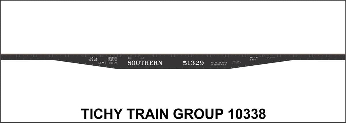 Tichy 10338 HO Southern 53'' Steel Flatcr Decal Sheet