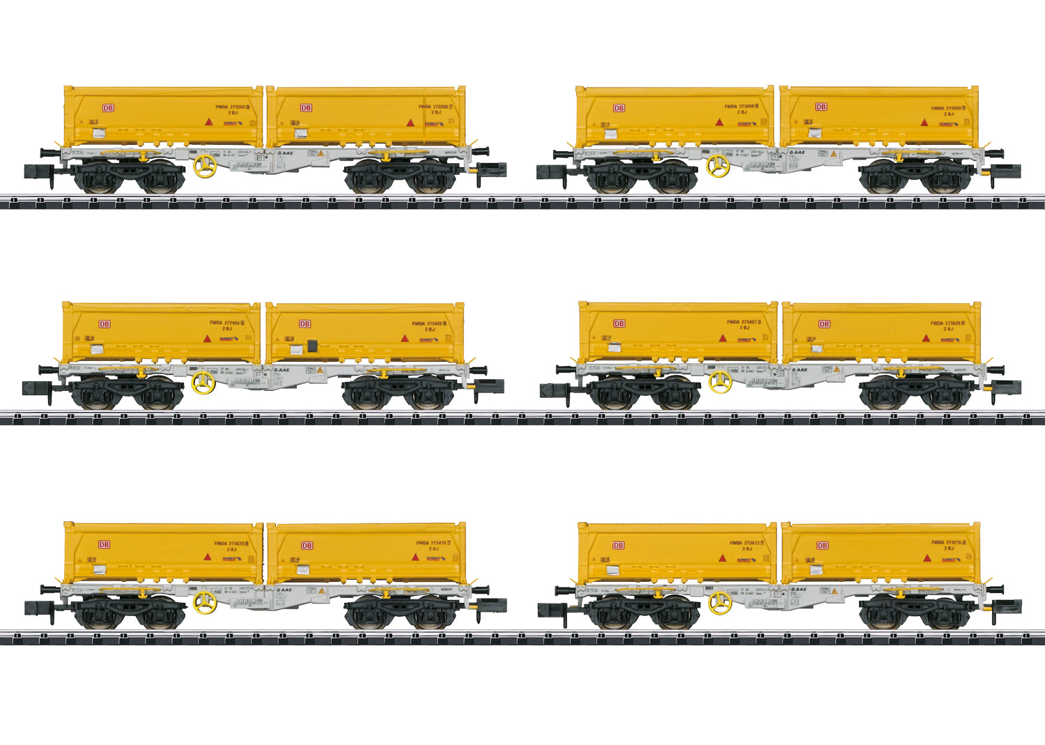 Trix 15075 N AAE Type Sgmmns 190 Container Transport Car (Set of 6)