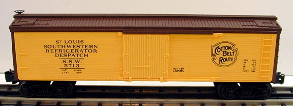 Lionel 6-5713 O Gauge SSW Cotton Belt Route Woodside Reefer Car LN/Box