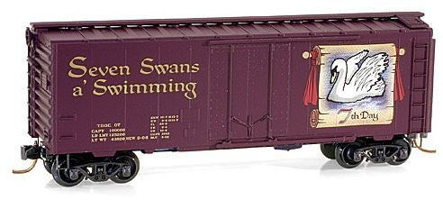 Micro-Trains 02100507 N Seven Swans a' Swimming Plug Door Christmas Boxcar #07