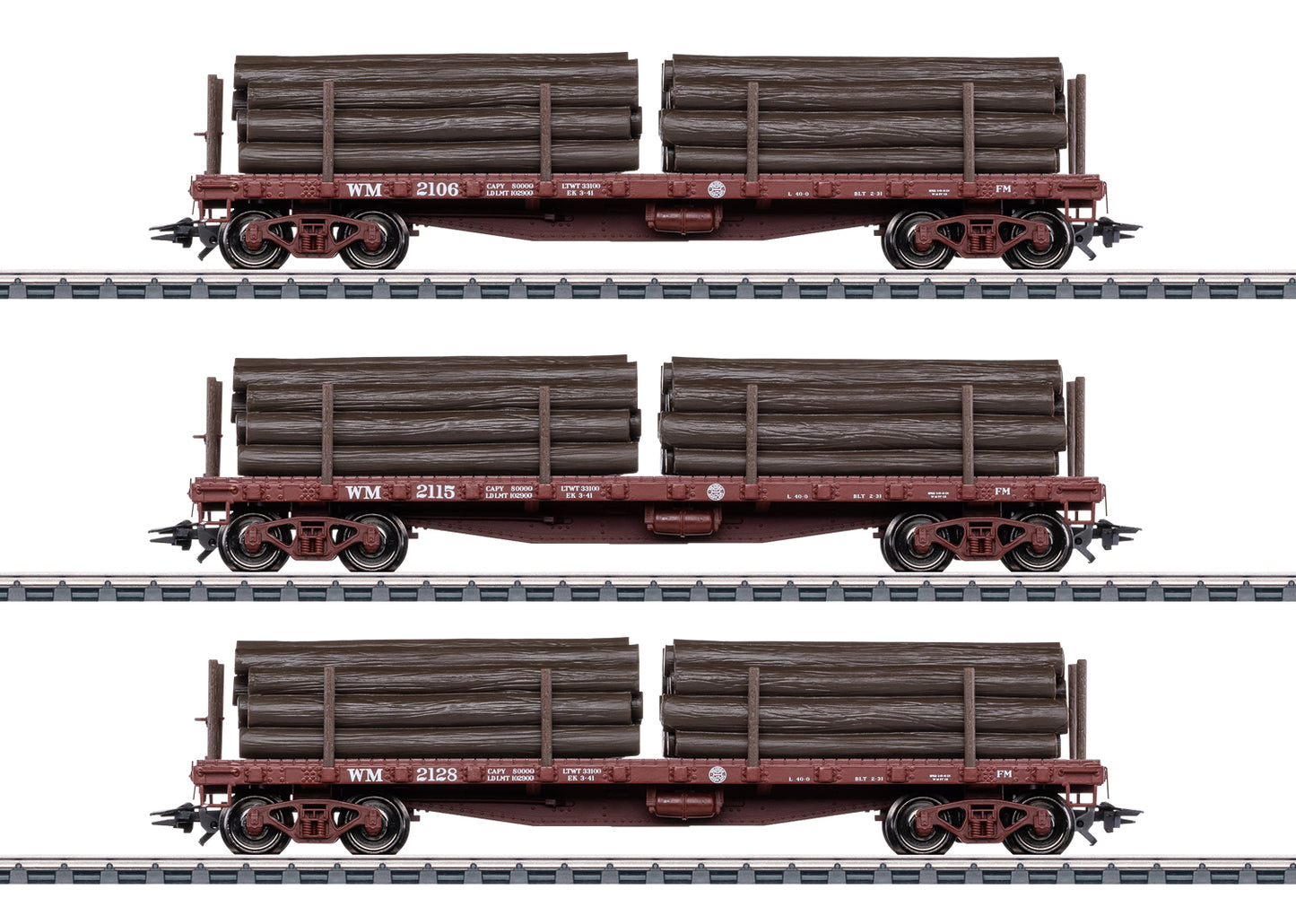 Marklin 45600 HO Western Maryland US Flat Car Set